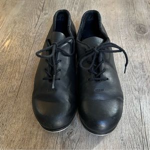 Black Leather Capezio Women’s Lace Up Tap Shoes - Size 5M